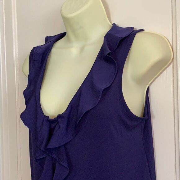 Nwot Banana Republic purple ruffle front b… - Picture 1 of 7